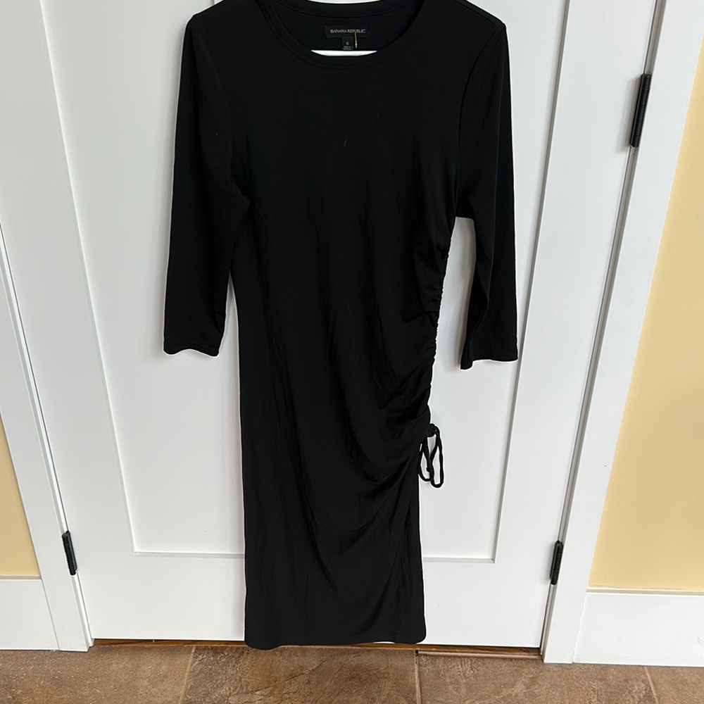 Banana Republic Black Ruched Sheath Dress Size S